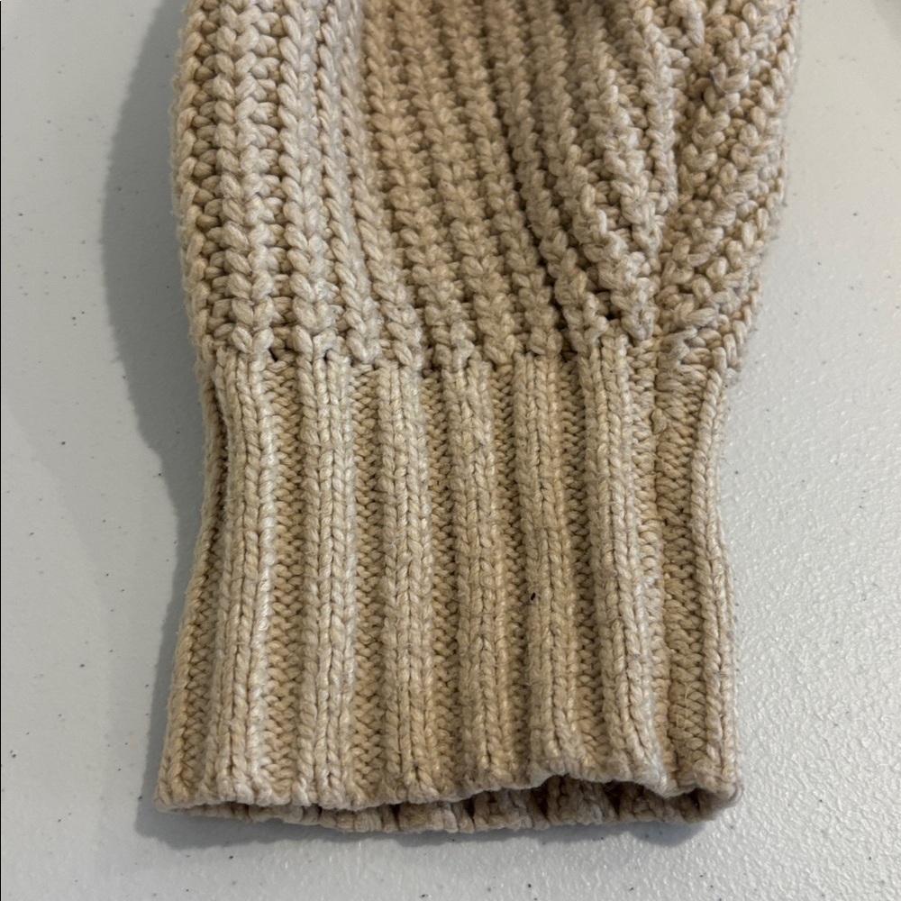 OAK + FORT ribbed knit sweater mock neck oversized small medium tan beige - Picture 8 of 12